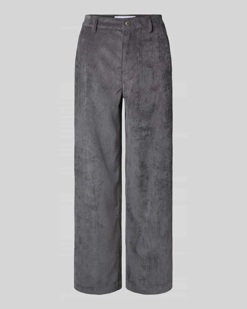 RAFFAELLO ROSSI  Straight Leg Cordhose mit Gürtelschlaufen Modell 'YUKI Mittelgrau