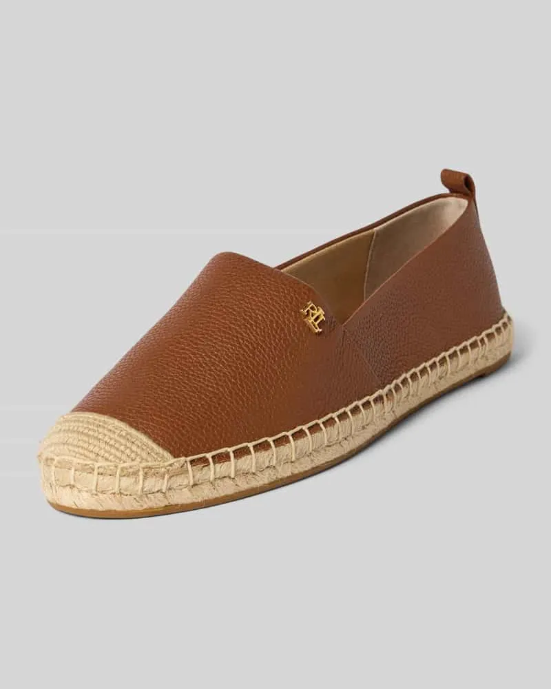 Ralph Lauren Espadrilles aus Leder mit Logo-Detail Modell 'CAMERYN Camel