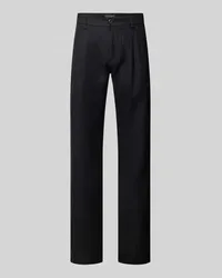 Marc O'Polo Tapered Fit Leinenhose mit Bundfalten Modell 'Osby Black