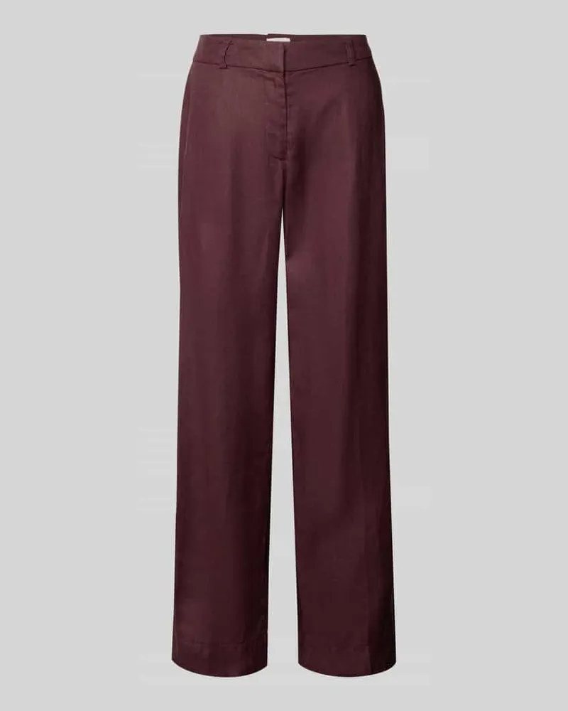 MOSS COPENHAGEN Straight Leg Leinenhose mit Eingrifftaschen Bordeaux