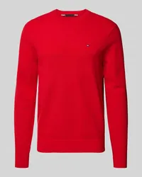 Tommy Hilfiger Strickpullover mit Rundhalsausschnitt Rot