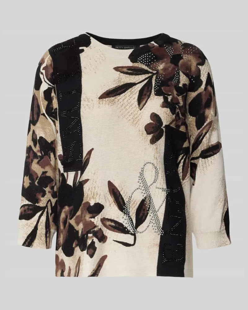 Betty Barclay Strickpullover mit Rundhalsausschnitt Dunkelbraun