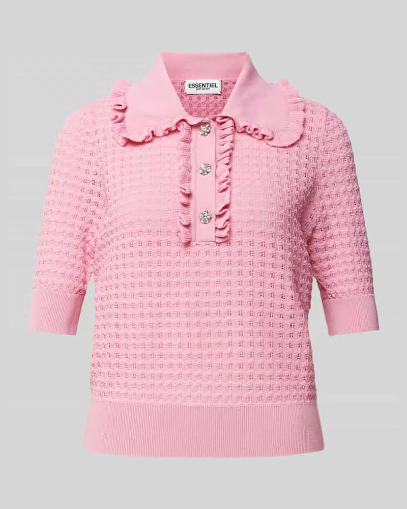 Essentiel Strickshirt mit Lochmuster Modell 'Hemirates Pink