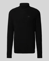 G-STAR RAW Rollkragenpullover mit Label-Detail Black