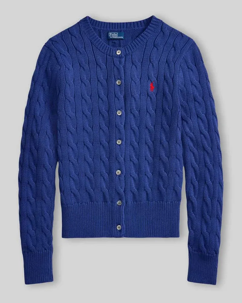 Ralph Lauren Slim Fit Strickjacke aus reiner Baumwolle Royal