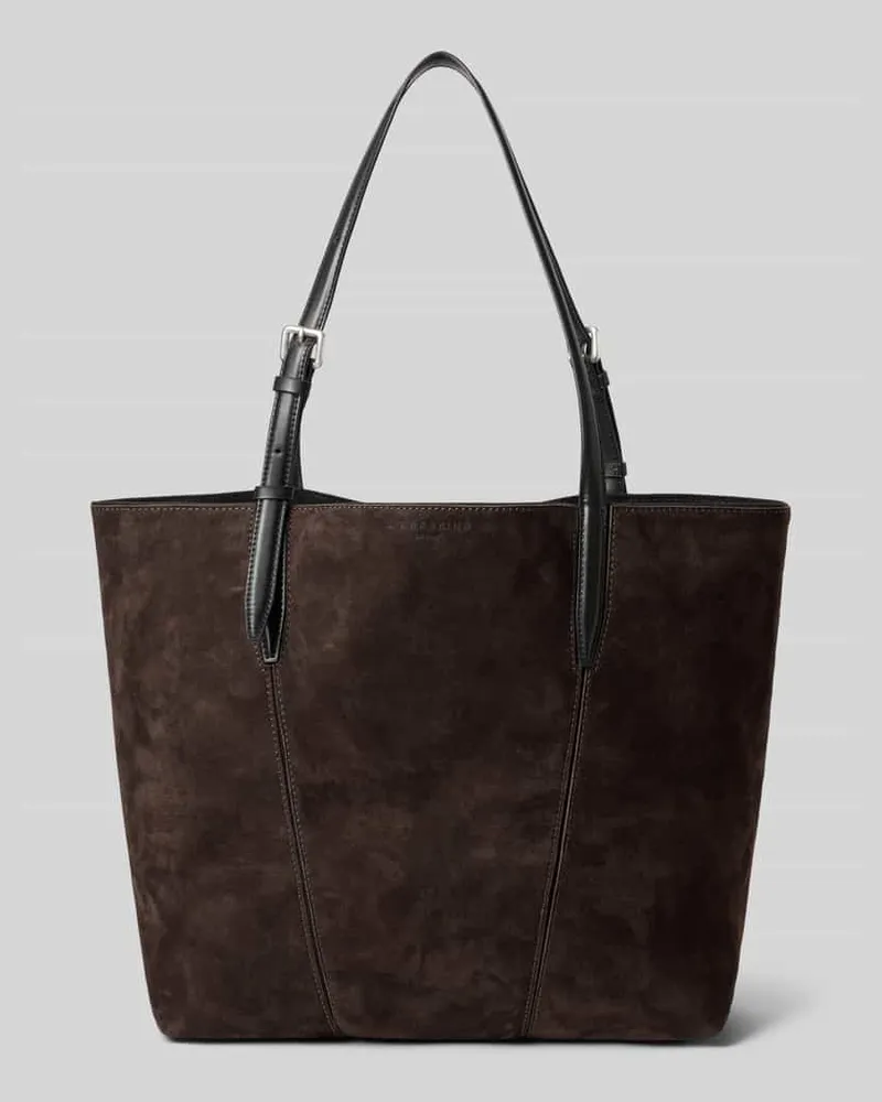 Liebeskind Shopper aus Leder mit Logo-Prägung Modell 'UNA Dunkelbraun
