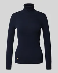 Ralph Lauren Rollkragenpullover mit Feinripp Modell 'AMANDA Dunkelblau