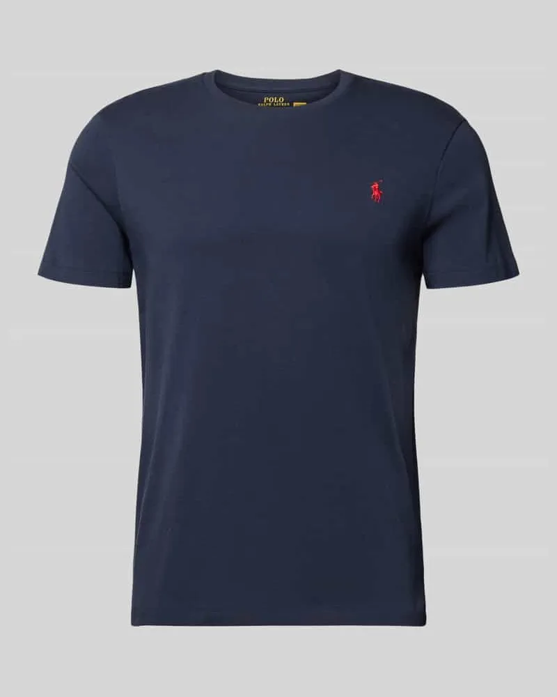 Ralph Lauren Slim Fit T-Shirt mit Logo-Stitching Marine