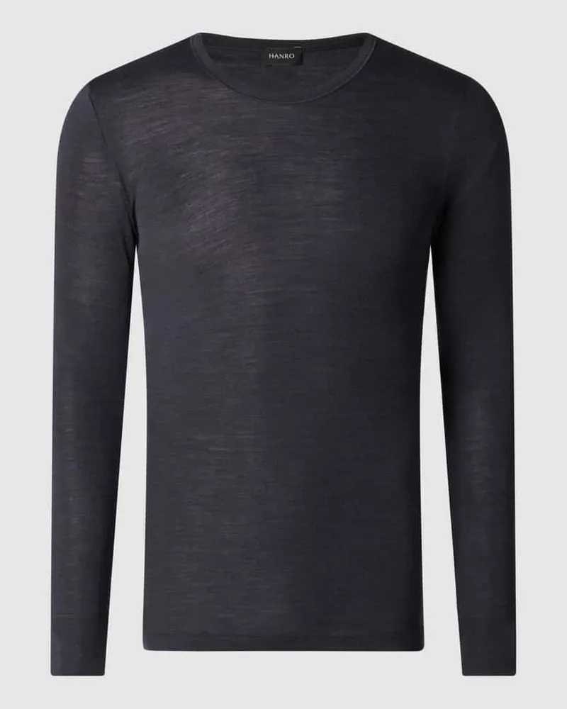 Hanro Longsleeve aus Merinowoll-Seide-Mix Anthrazit
