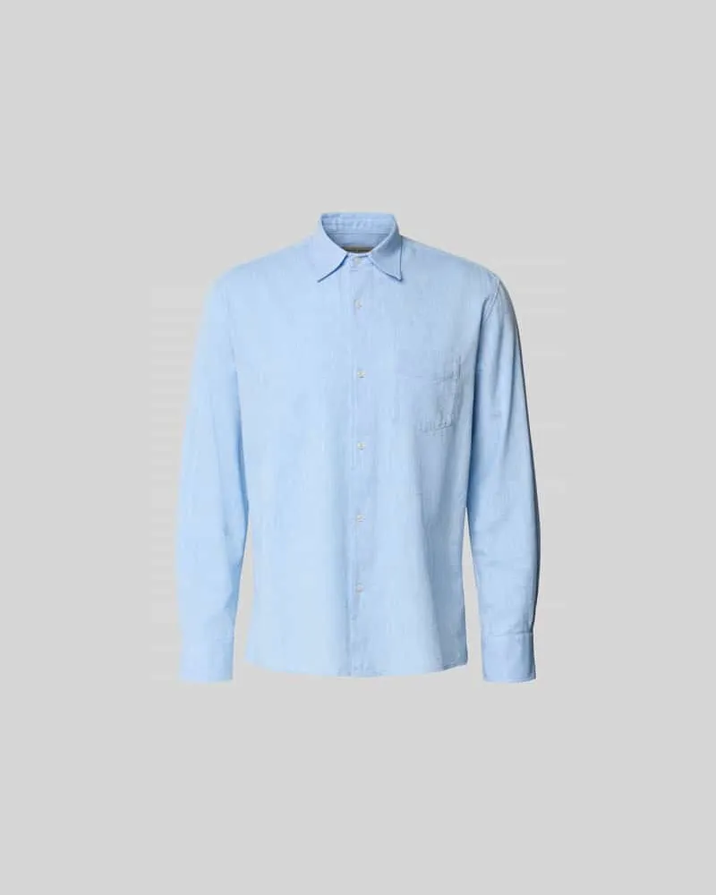 Officine Generale Regular Fit Freizeithemd aus Baumwolle Sky
