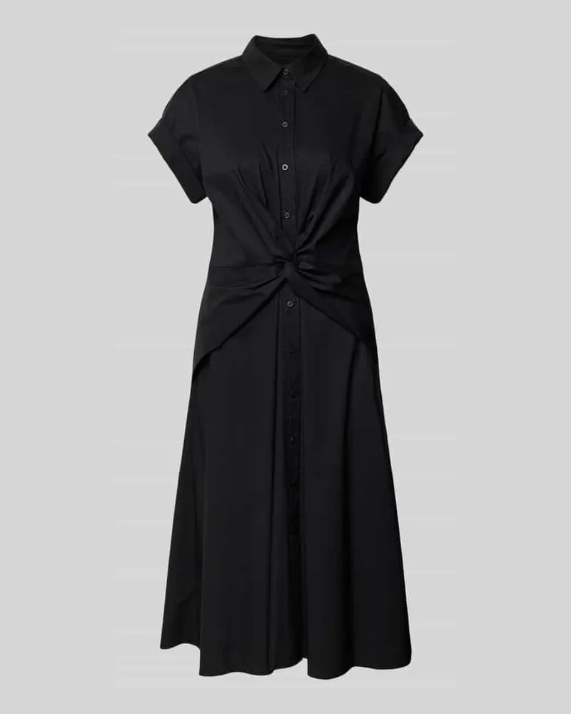 Ralph Lauren Hemdblusenkleid mit Knotendetail Modell 'CIAN Black