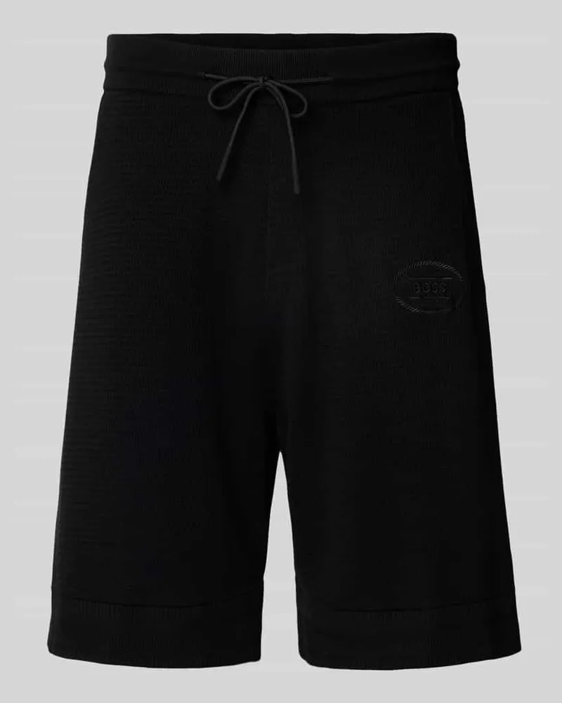 HUGO BOSS Sweatshorts mit Label-Stitching Modell 'Heritage Black