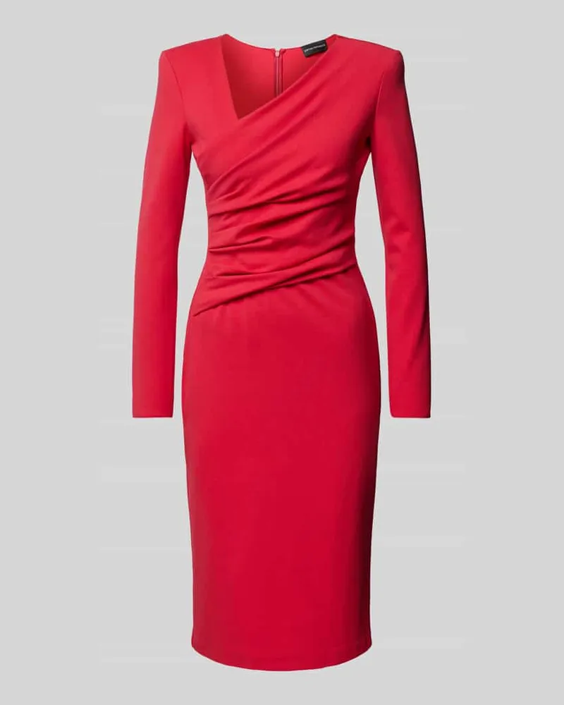 Emporio Armani Knielanges Kleid mit Raffungen Modell 'FAZ Rot