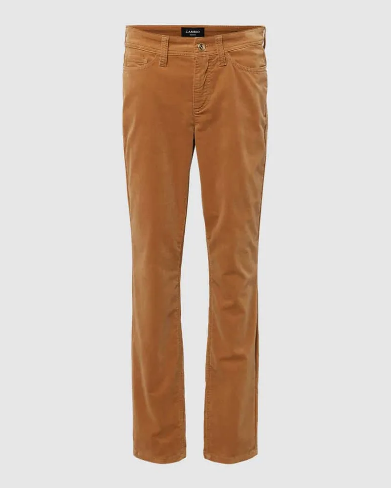 Cambio Slim Fit Jeans im 5-Pocket-Design Modell 'PIPER Camel