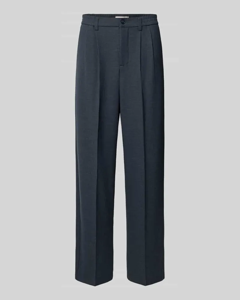 Casual Friday Regular Fit Bundfaltenhose mit elastischem Bund Modell 'GRANT Marine