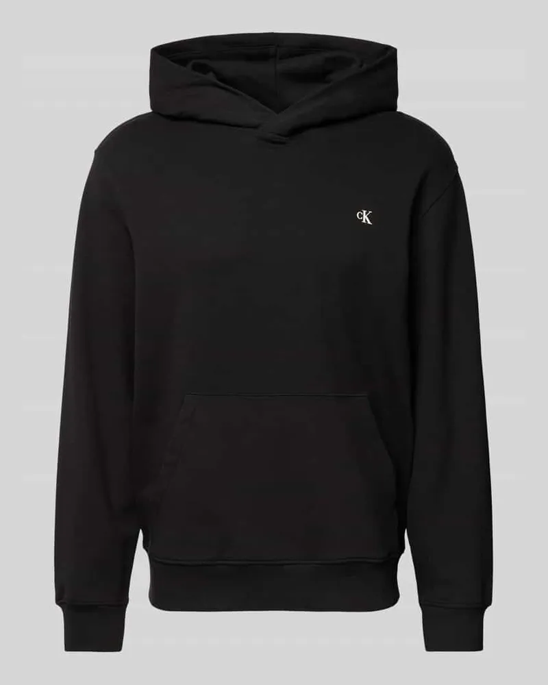 Calvin Klein Hoodie mit Logo-Print und Känguru-Tasche Black