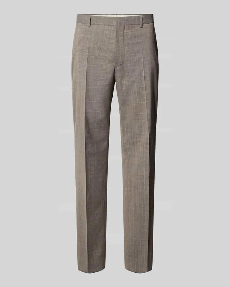 HUGO BOSS Regular Fit Anzughose in Web-Optik Beige