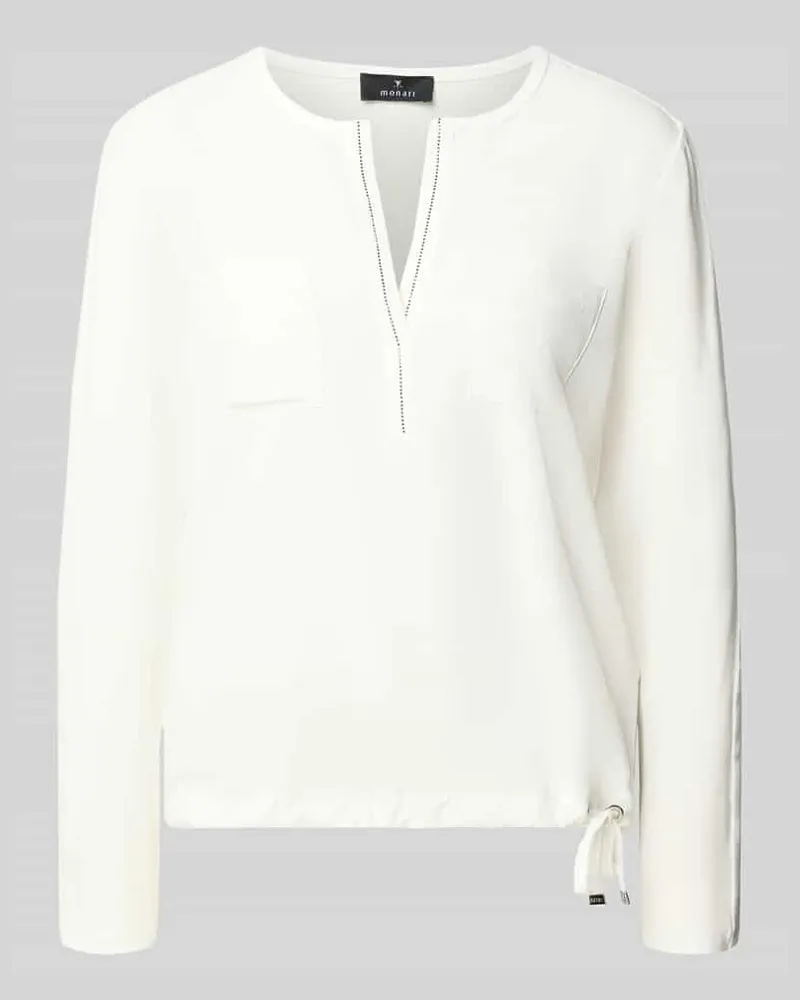 monari Regular Fit Bluse mit Brusttaschen Weiss