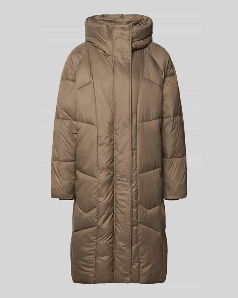 FREEQUENT Steppmantel mit Kapuze Modell 'TIANA Taupe