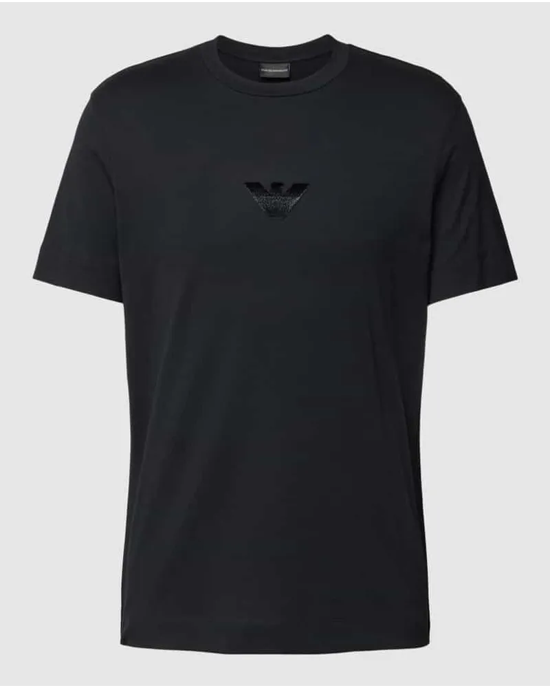 Emporio Armani T-Shirt mit Label-Stitching Black