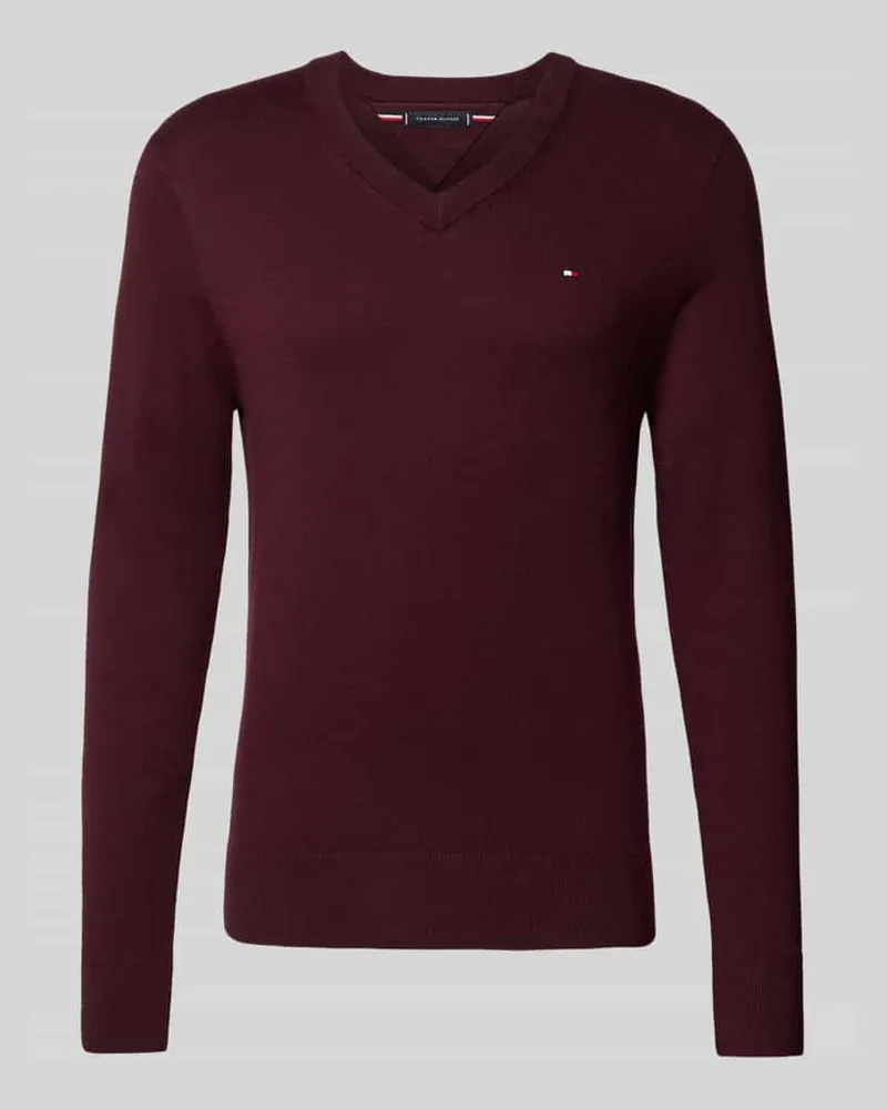 Tommy Hilfiger Regular Fit Pullover aus Baumwoll-Kaschmir-Mix Bordeaux