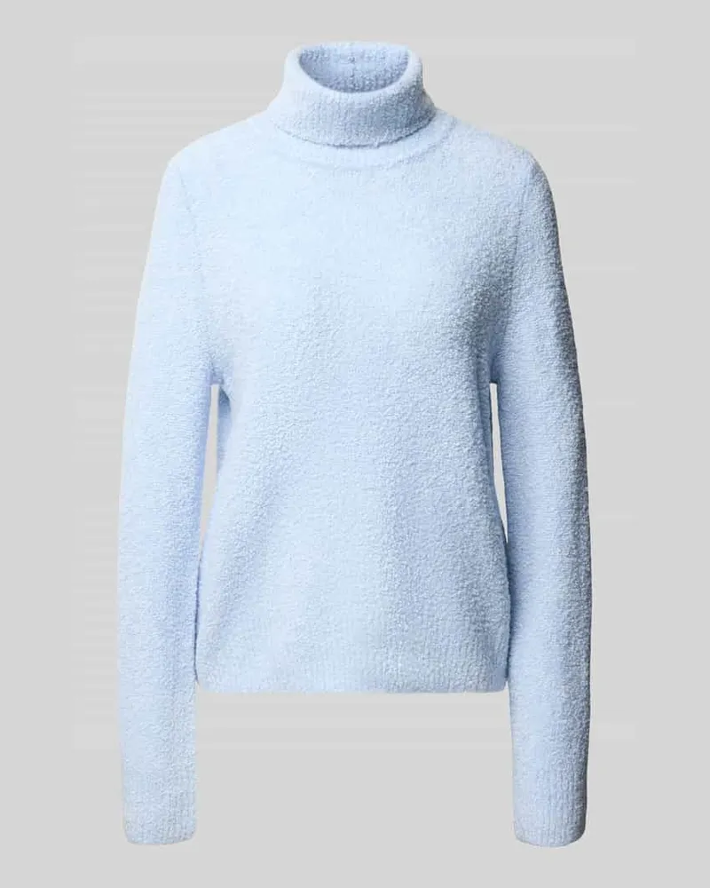 HUGO BOSS Relaxed Fit Turtleneck-Pullover aus Schurwoll-Kaschmir-Mix Modell 'Febisana Hellblau