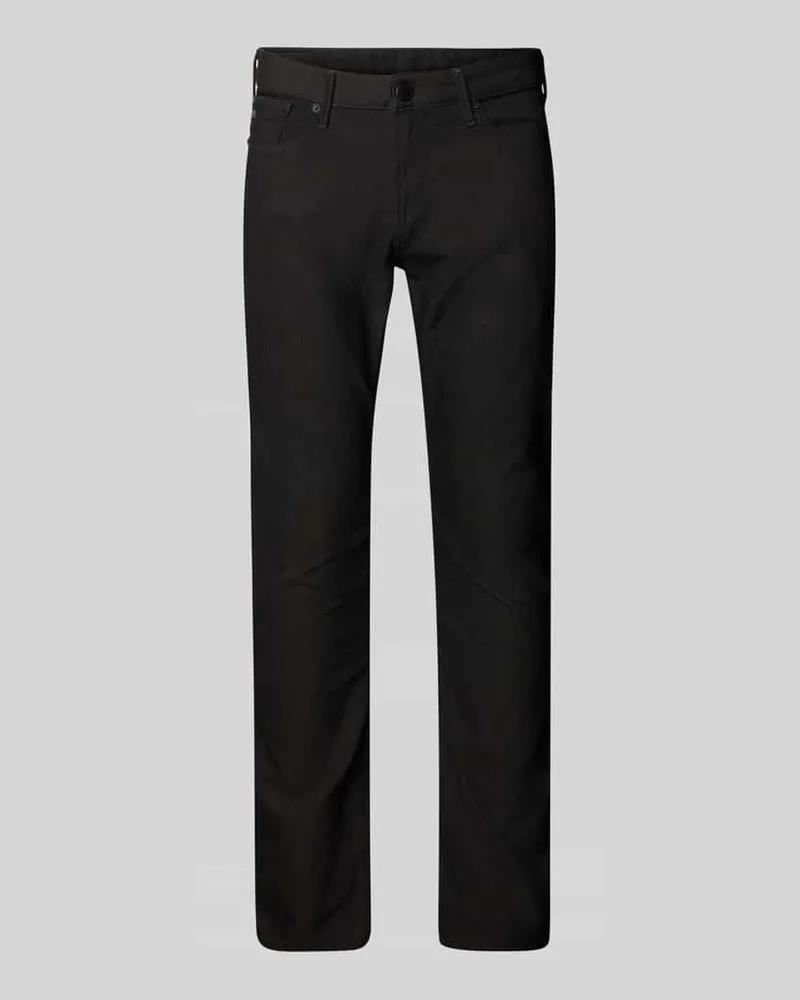 Emporio Armani Slim Fit Stoffhose aus Baumwoll-Mix im 5-Pocket-Design Black