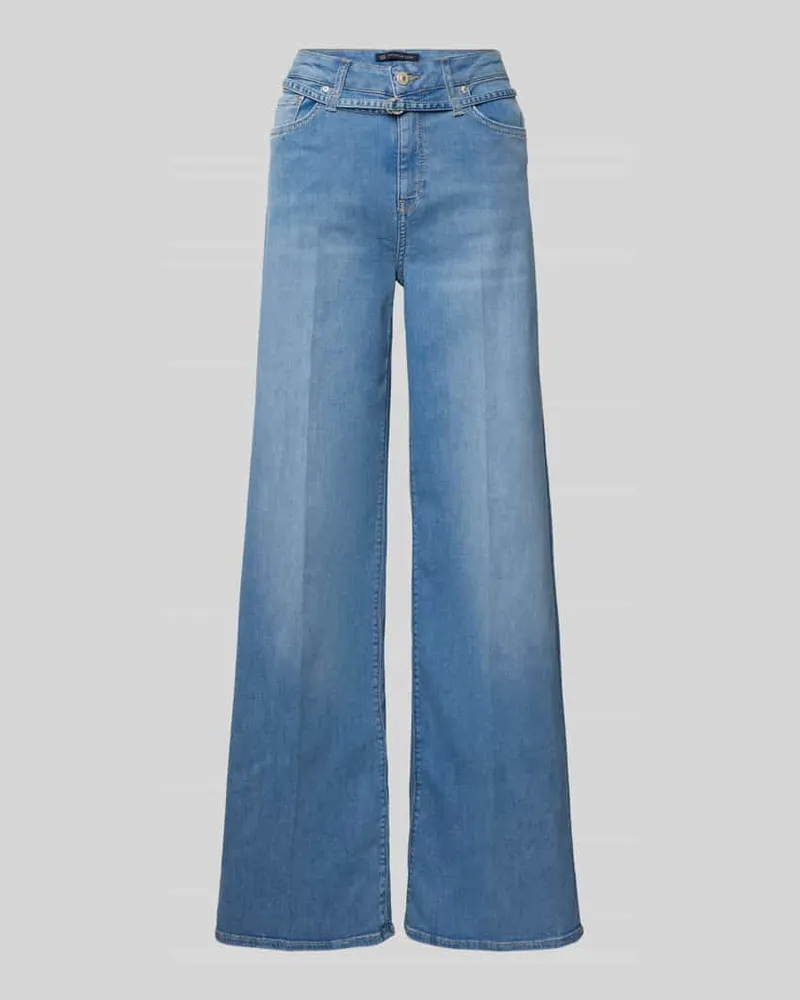 RAFFAELLO ROSSI  Wide Leg Jeans mit Gürtel Modell 'Sventy B Hellblau