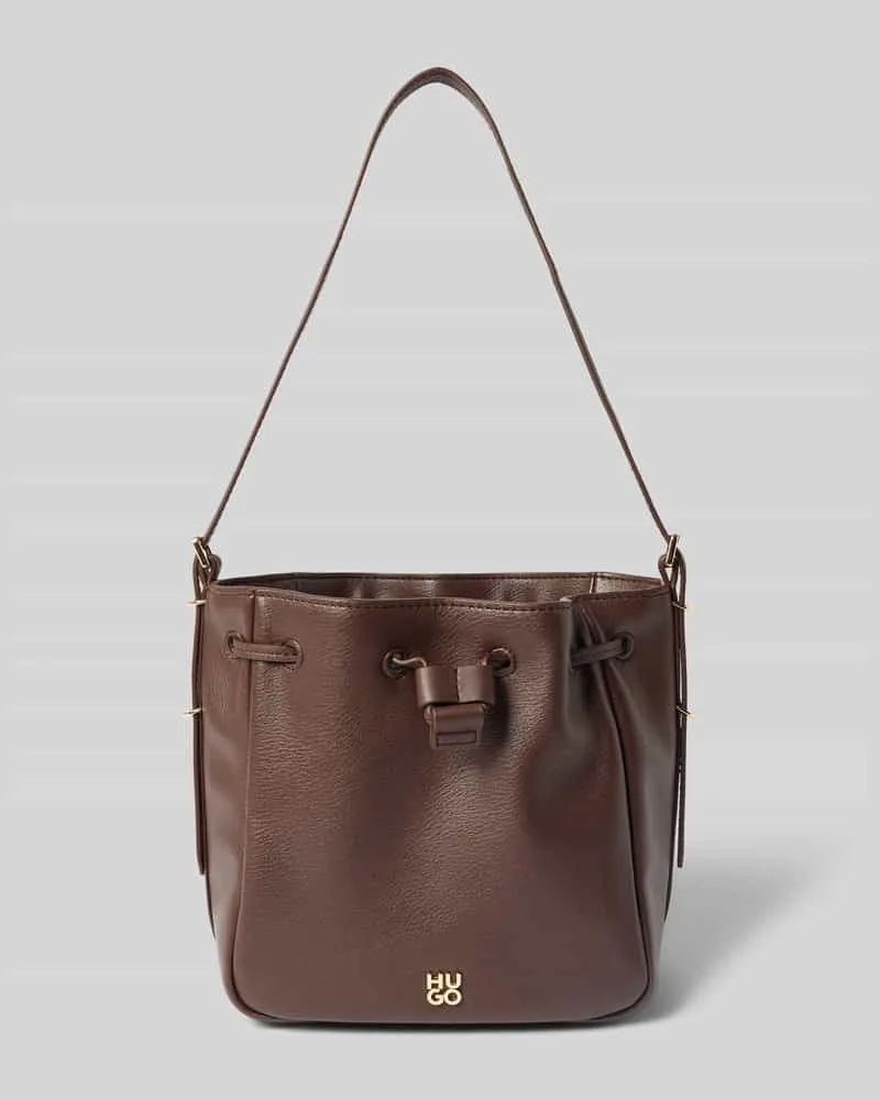 HUGO BOSS Tasche mit Label-Applikation Modell NEEKO Dunkelbraun