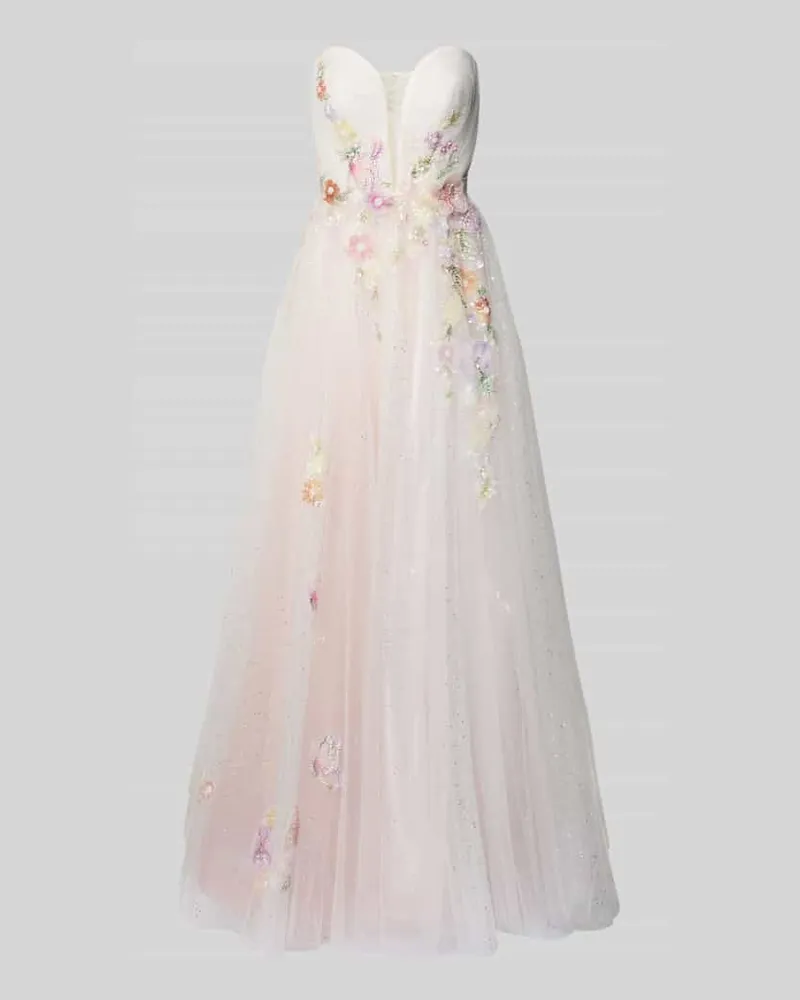 Unique Maxikleid im Off-Shoulder-Look mit Perlen und Pailletten Rosa