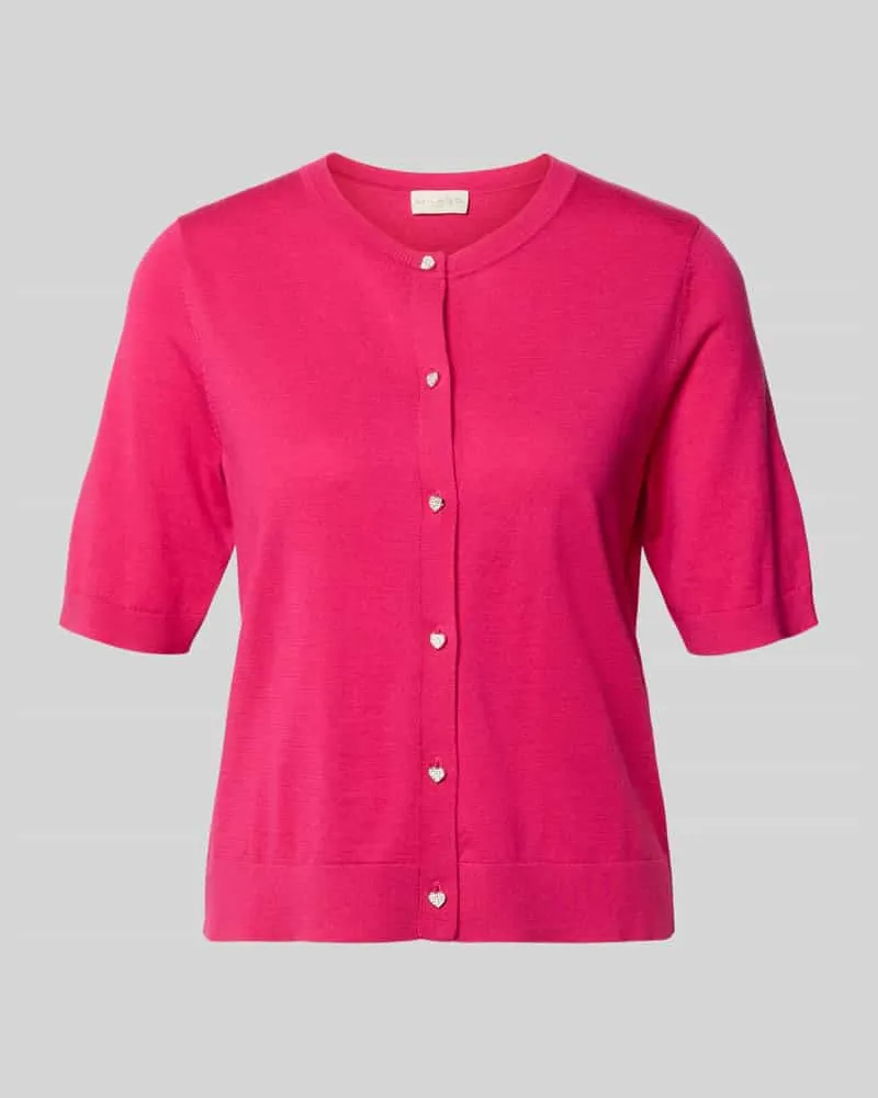 Milano Italy Strickjacke aus Viskose-Mix mit 1/2-Arm Pink