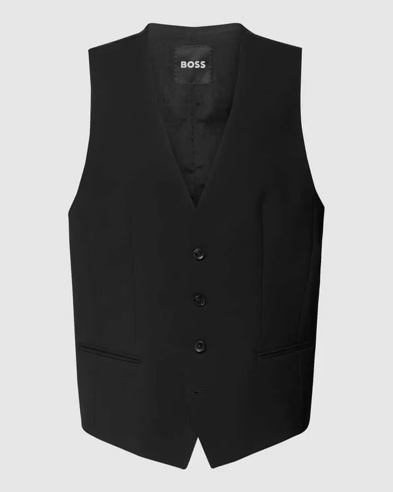 HUGO BOSS Weste mit Paspeltaschen Modell 'Huge Vest Black