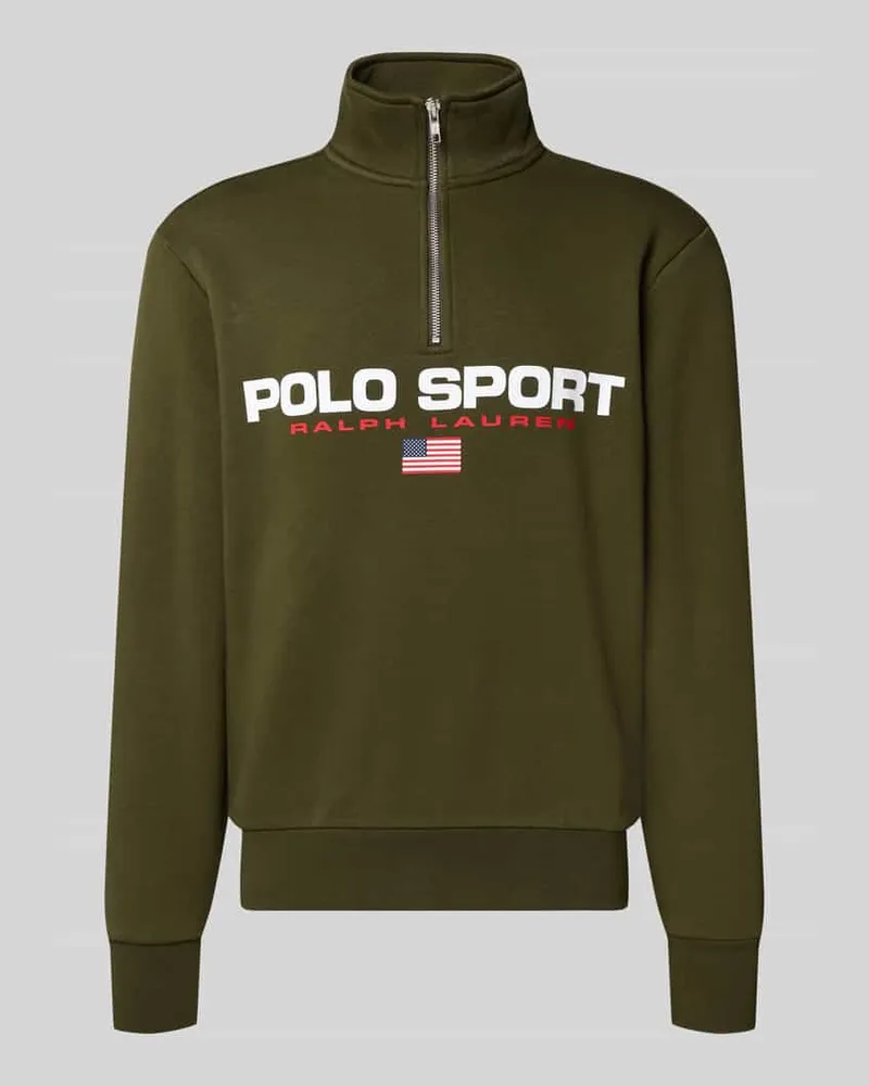 Ralph Lauren Sweatshirt mit Label-Print Oliv