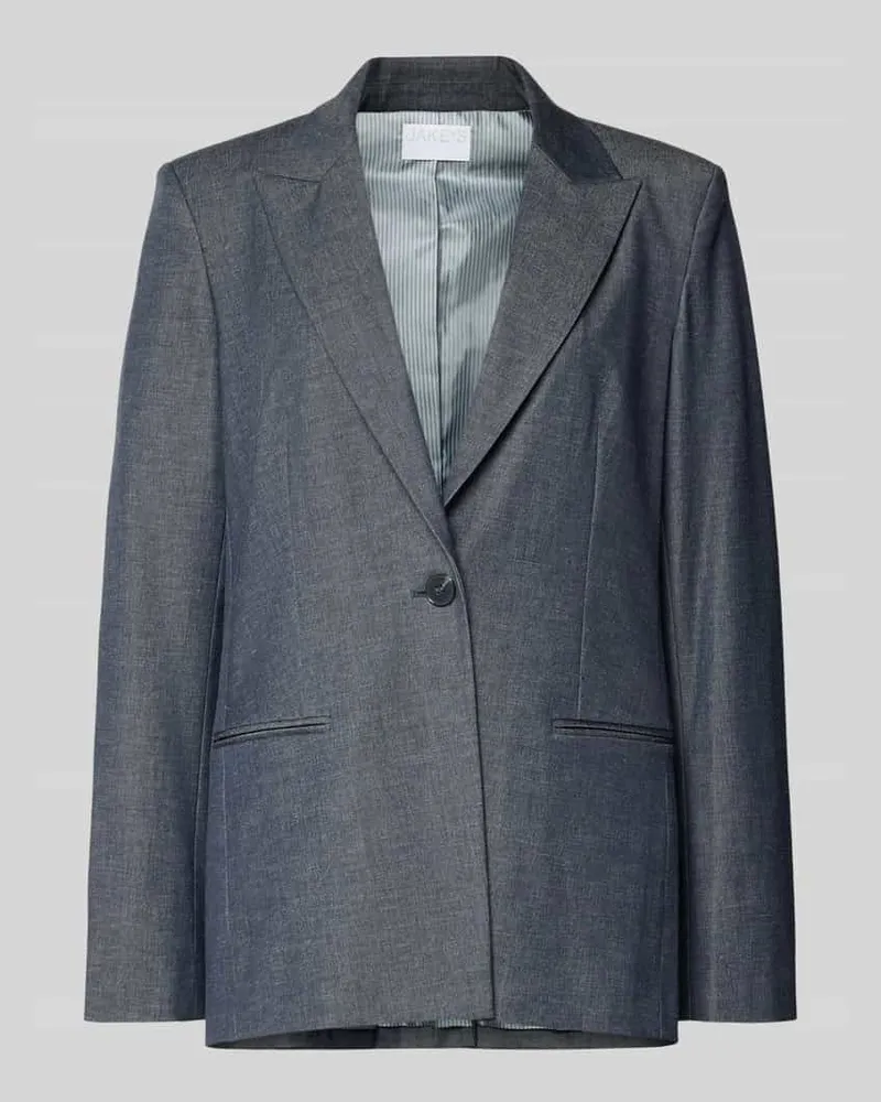 JAKE*S Relaxed Fit Blazer in eleganter Denim-Optik Dunkelblau
