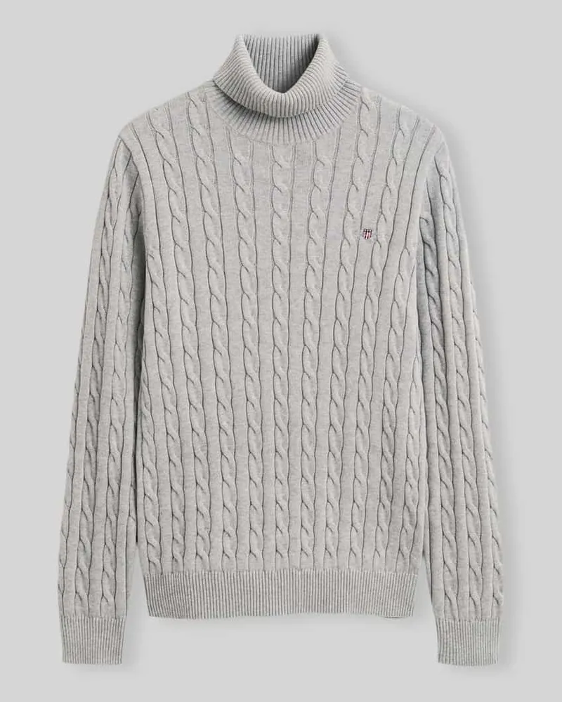 Gant Rollkragenpullover mit Logo-Detail Hellgrau