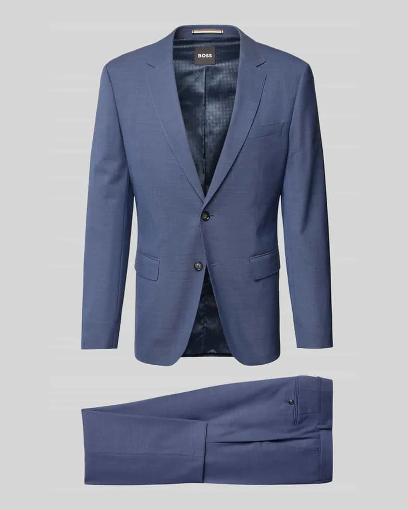 HUGO BOSS Slim Fit Anzug aus Schurwoll-Mix Modell 'H-HUGE-2Pcs-253 Blau