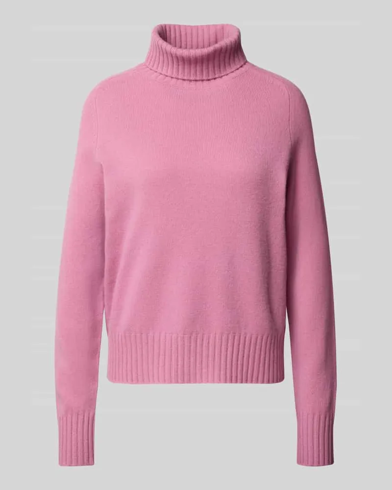 Fynch-Hatton Rollkragenpullover mit gerippten Abschlüssen Rose