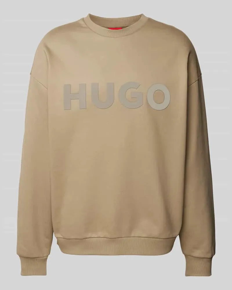 HUGO BOSS Sweatshirt mit Label-Print Modell 'Dinex Hellbraun