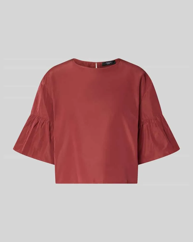 Max Mara Cropped Blusentop mit Baumwoll-Anteil Modell 'BREAK Dunkelrot