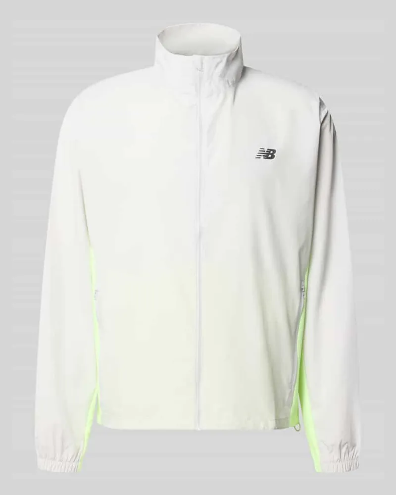 New Balance Regular Fit Jacke in Stehkragen Modell 'Fast Days Neon