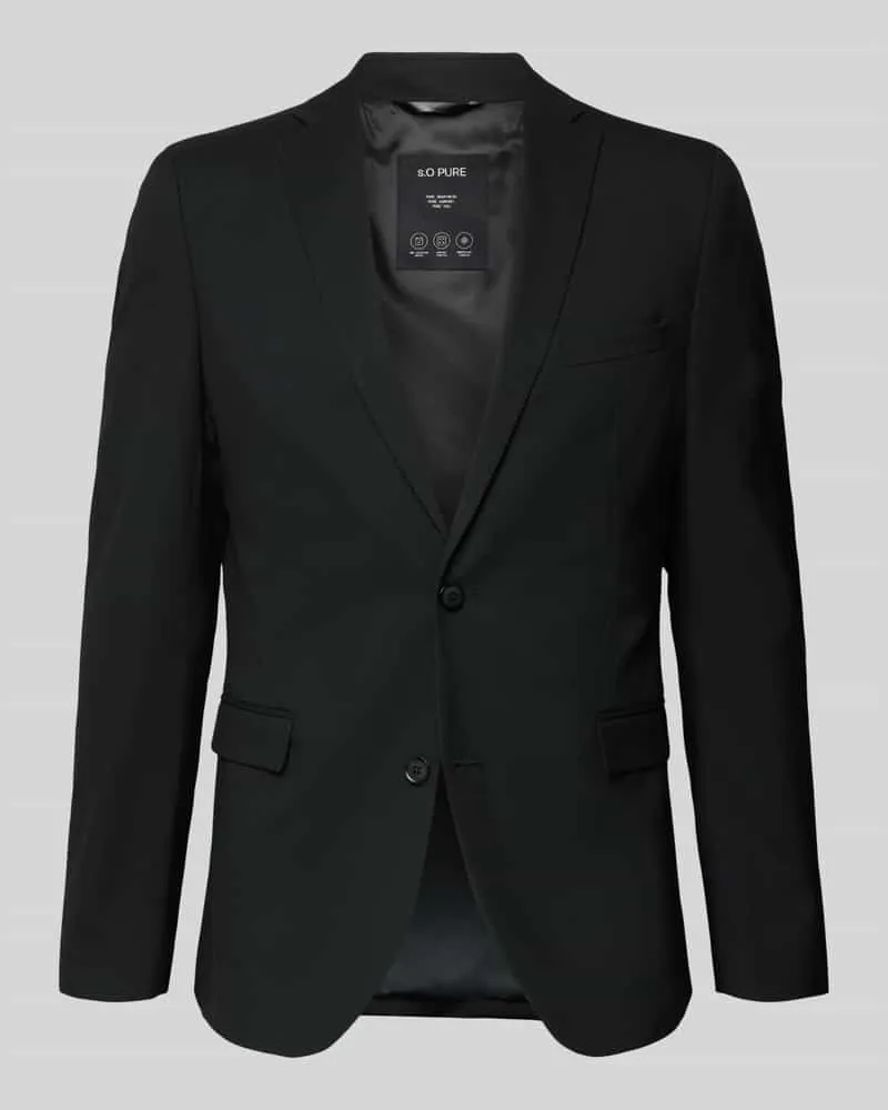 S.Oliver 2-Knopf-Sakko mit Reverskragen Modell 'Pure Black