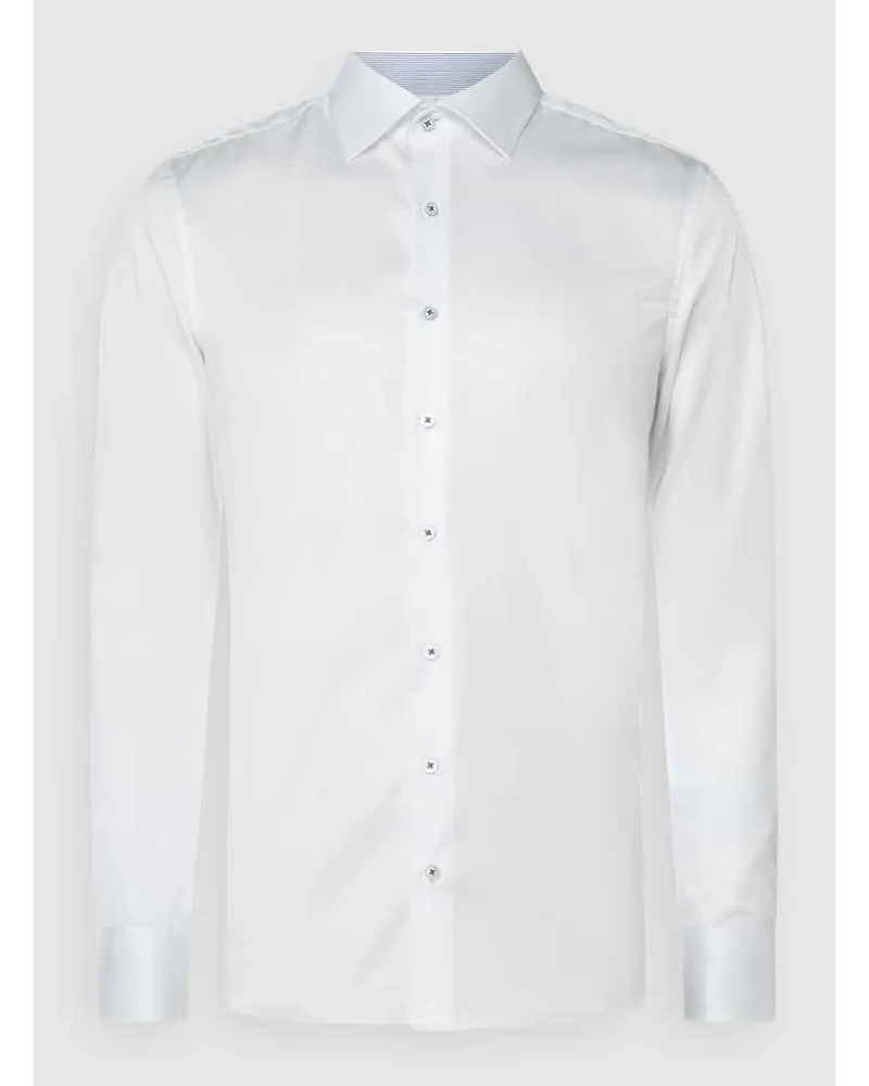 Eterna Slim Fit Business-Hemd aus Twill Weiss