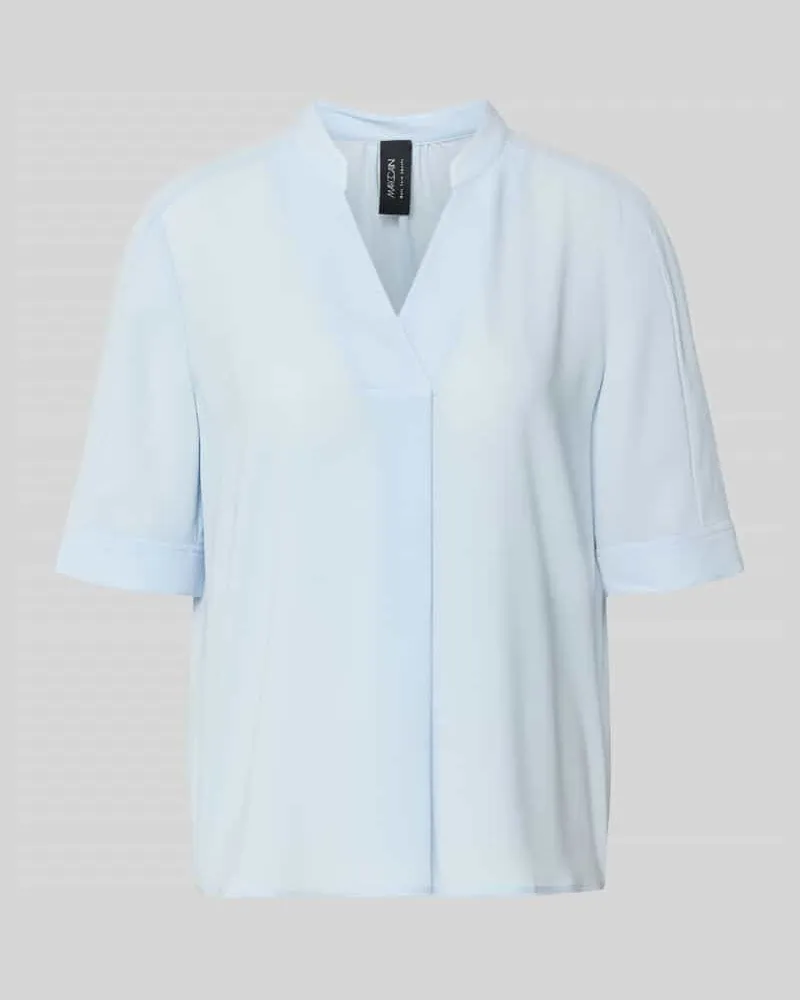 Marc Cain Regular Fit Bluse mit V-Ausschnitt Hellblau