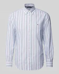 Tommy Hilfiger Regular Fit Freizeithemd mit Button-Down-Kragen Modell 'OXFORD Rauchblau