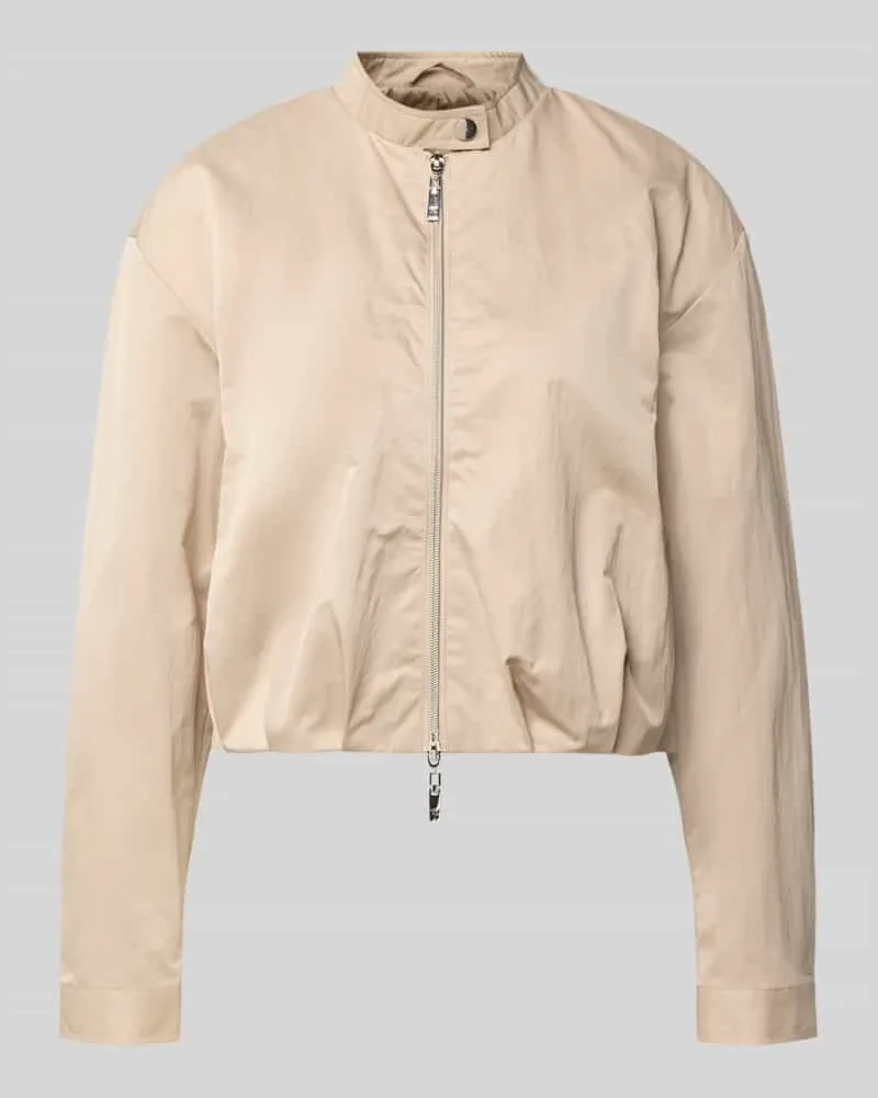 monari Cropped Jacke mit Zweiwege-Reißverschluss Sand