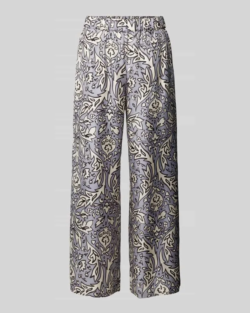 Max Mara Loose Fit Hose mit Motiv-Print Modell 'EUSEBIO Hellblau