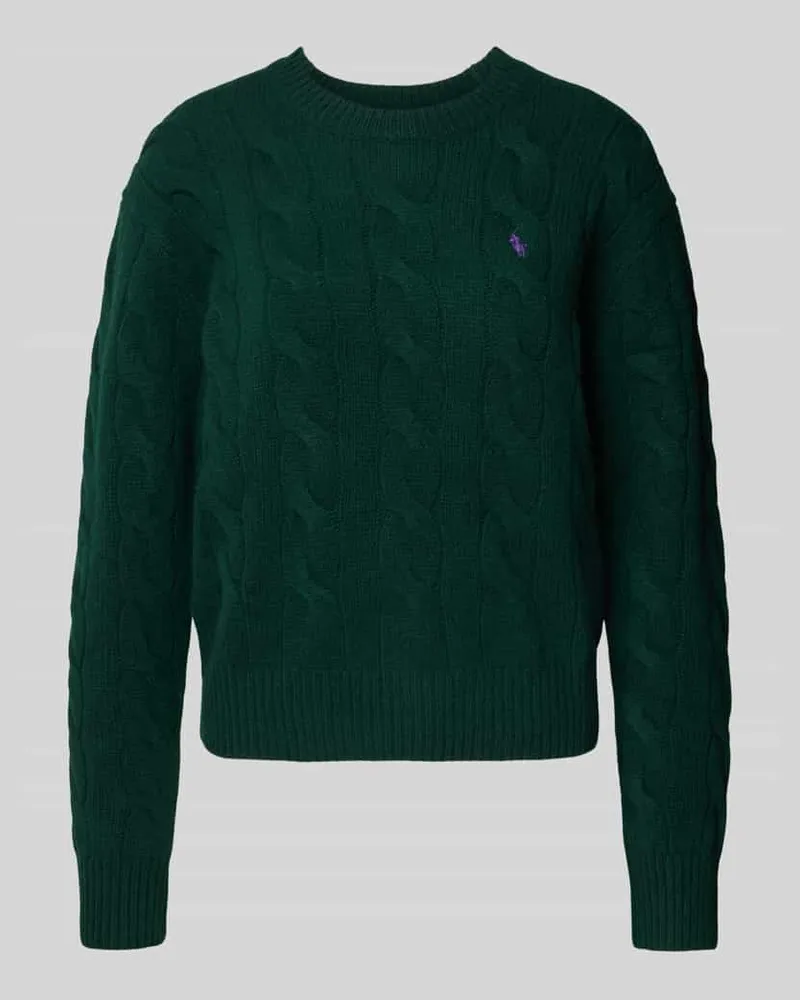 Ralph Lauren Strickpullover mit Zopfmuster und Rundhalsausschnitt Gruen