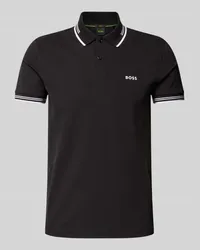 HUGO BOSS Slim Fit Poloshirt mit Label-Print Modell 'Paul Black