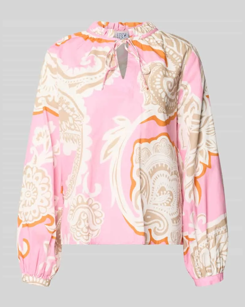 Emily van den Bergh Regular Fit Bluse mit Allover-Paisley-Print Pink