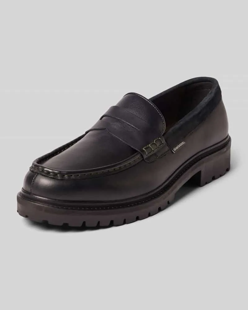 Barbour Loafer aus Rindsleder-Mix Modell 'Croxton Black